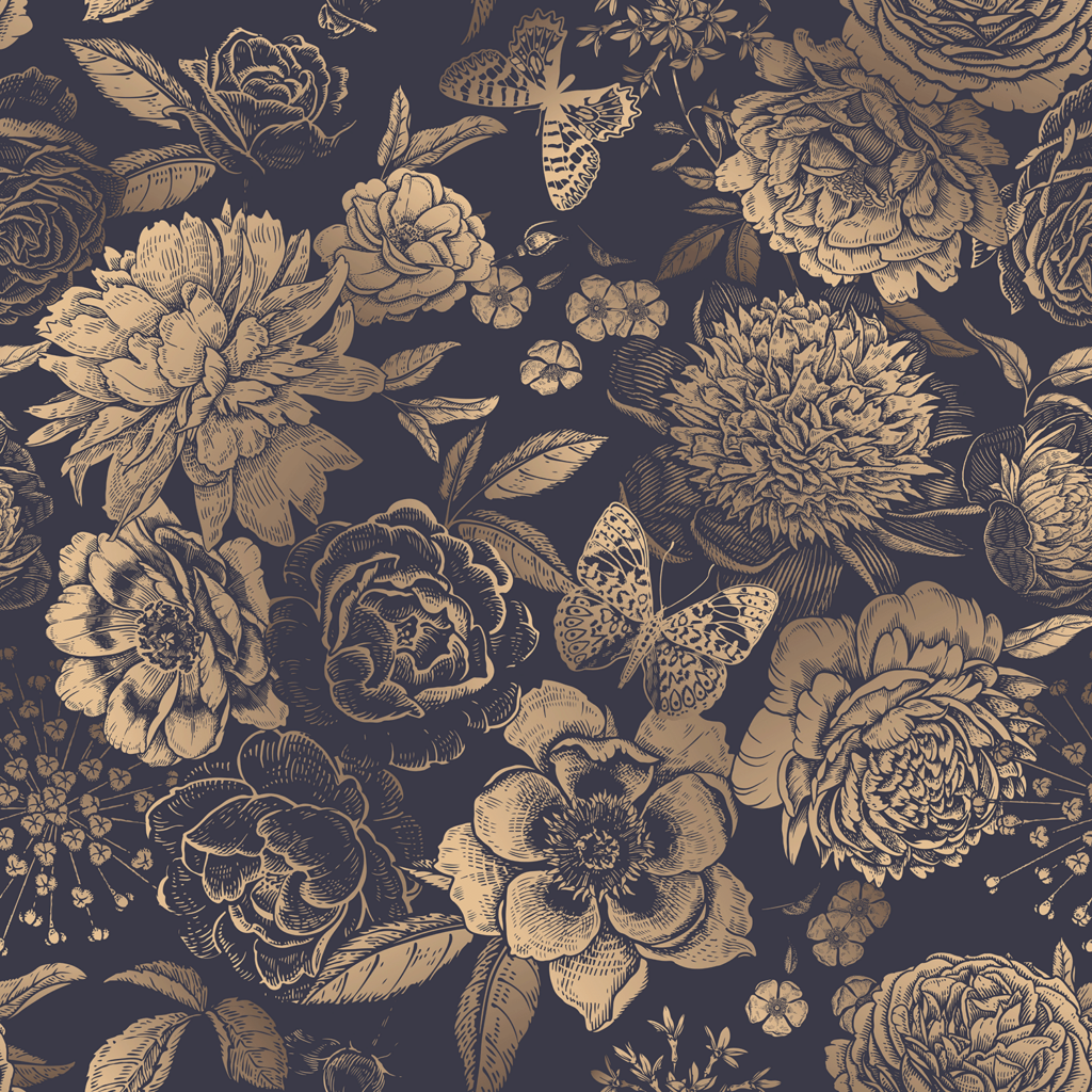 Fotobehang Woonkamer Vintage flower