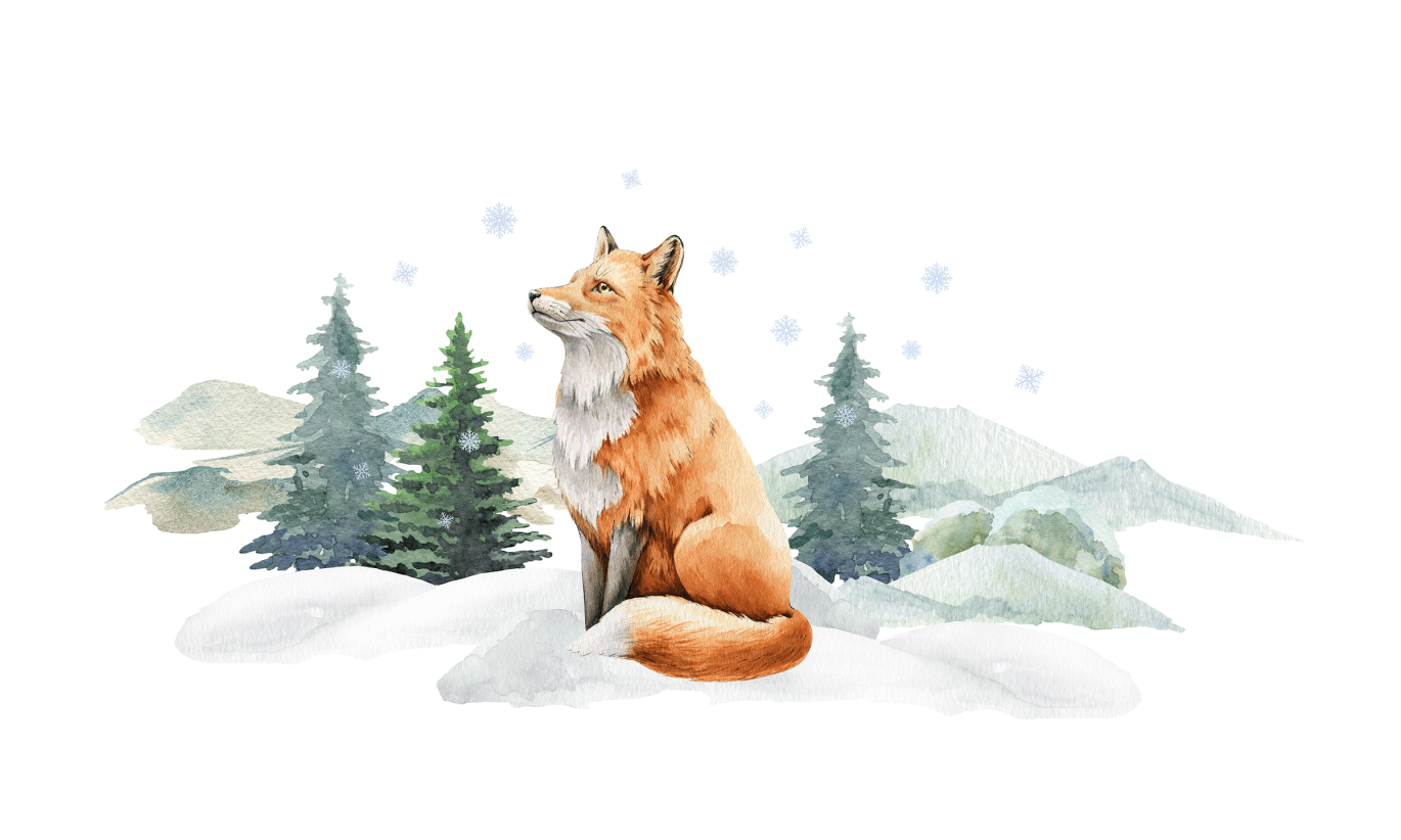 Fotobehang Kinderkamer Fox in winter wonderland