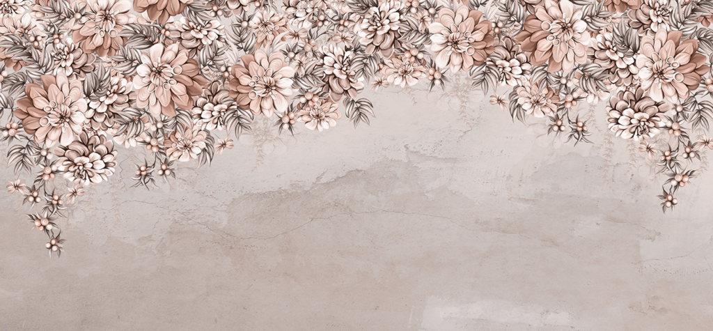 Fotobehang Woonkamer Vintage flowers