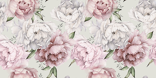 Fotobehang Woonkamer Aquarel peonies