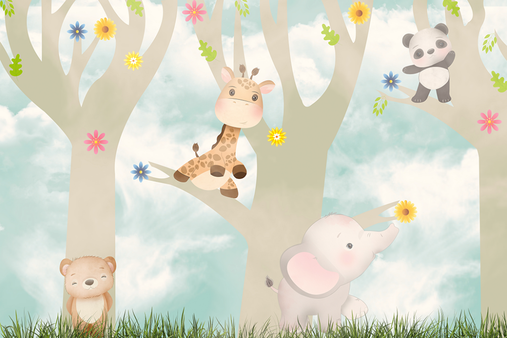 Fotobehang Kinderkamer Vriendelijke bos vriendjes