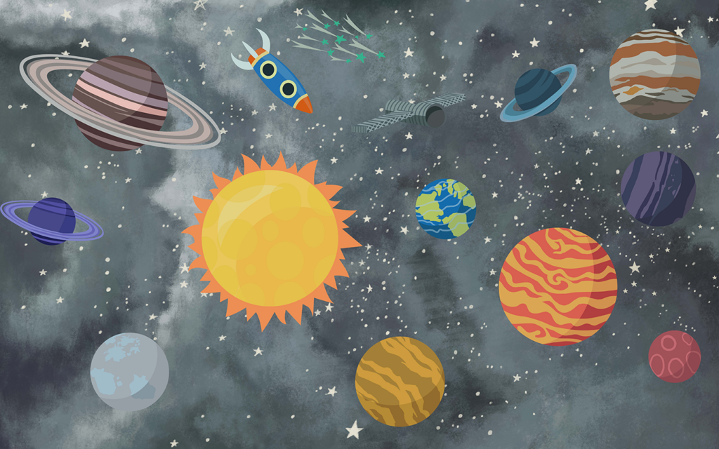 Fotobehang Kinderkamer Planeten