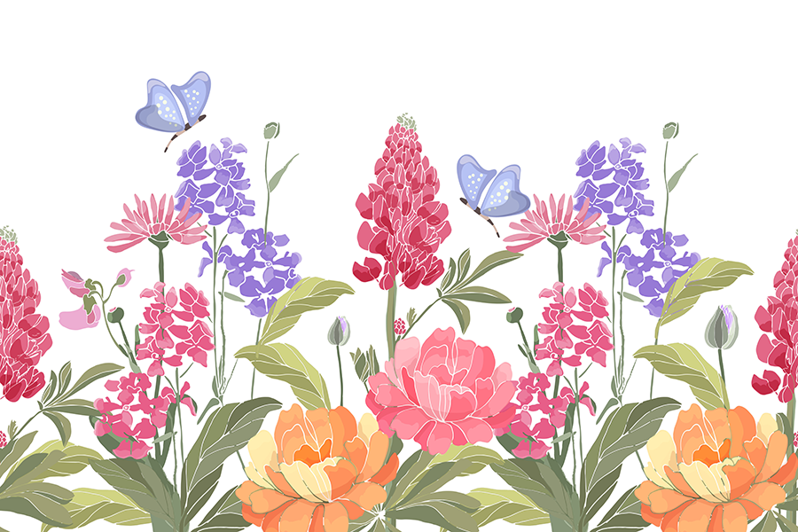 Goedkoop, Fotobehang, bloemen, Waterkleuren,