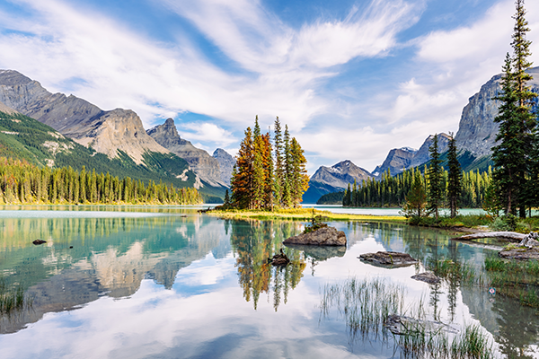 Fotobehang-Jasper-National-Park-Uitzicht-op-Spirit-Island