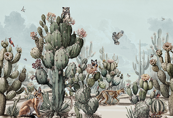 fotobehang-design-Woestijndieren-tussen-de-cactussen