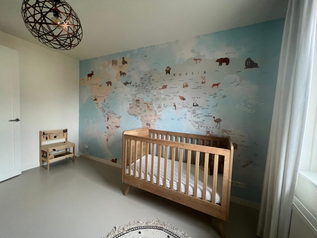 Kinderkamer fotobehang wereldkaart